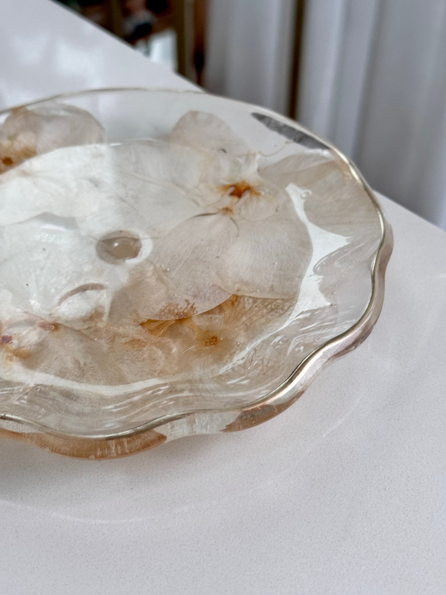 Platter/ Porta Joias 20cm White Orquídeas