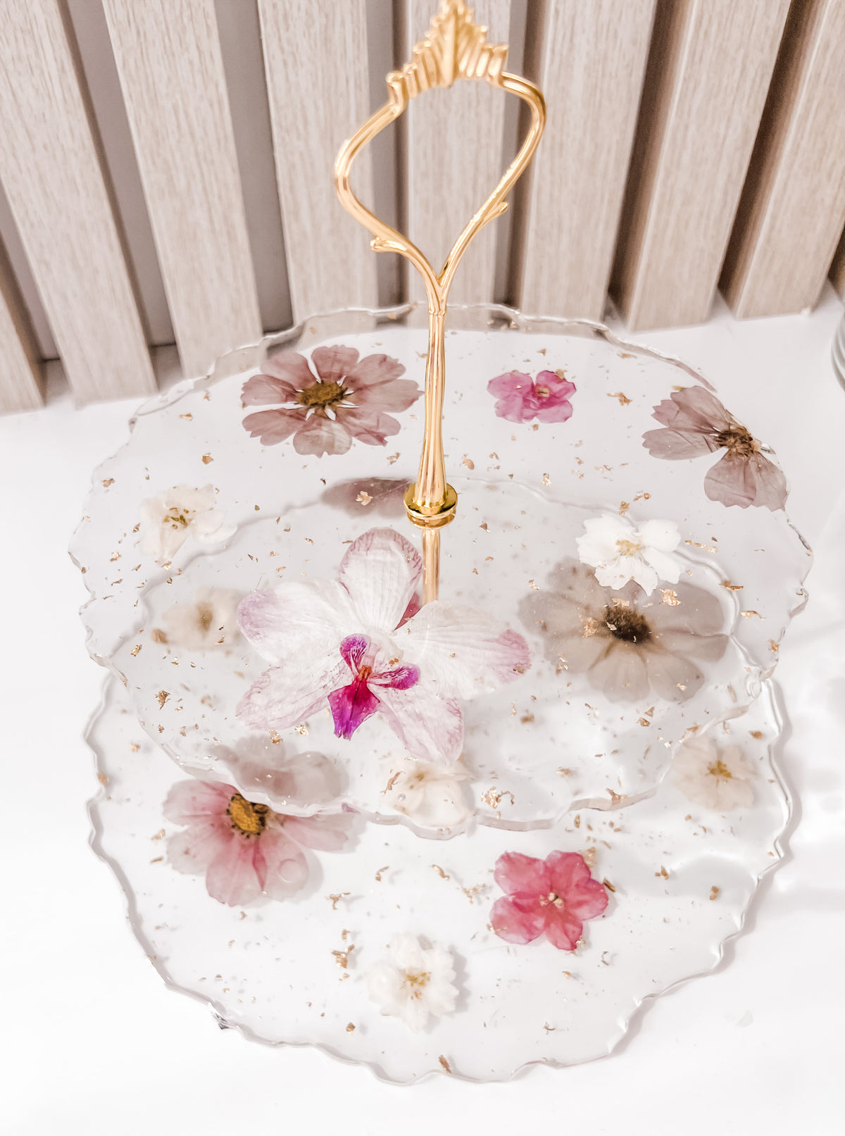 Porta Petit Four Natural Flowers