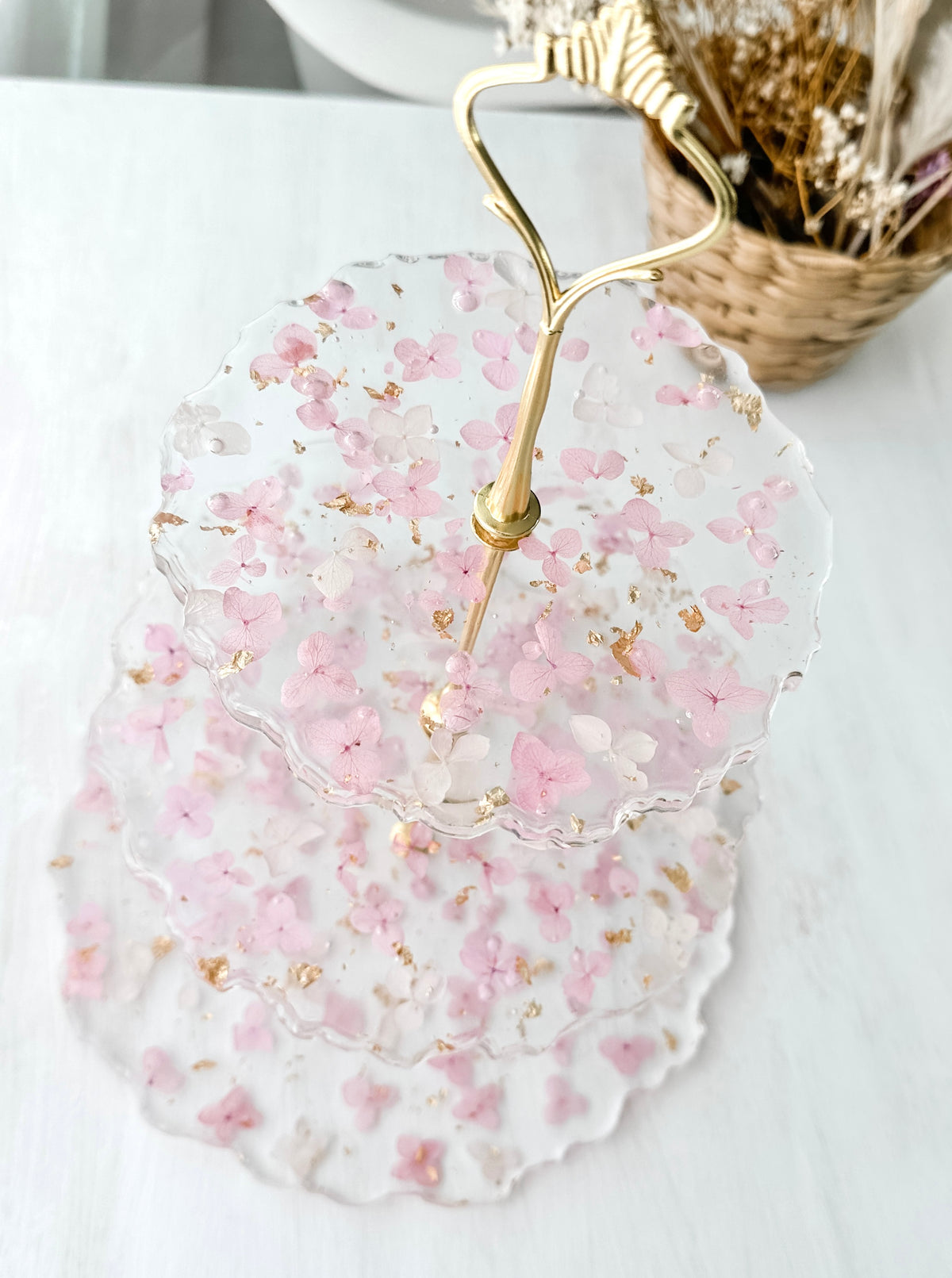 Porta Petit Four Natural Flowers