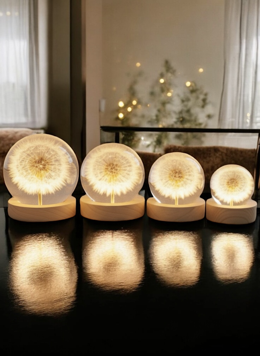 Luminária Esfera Dente de Leão Real Eternizado