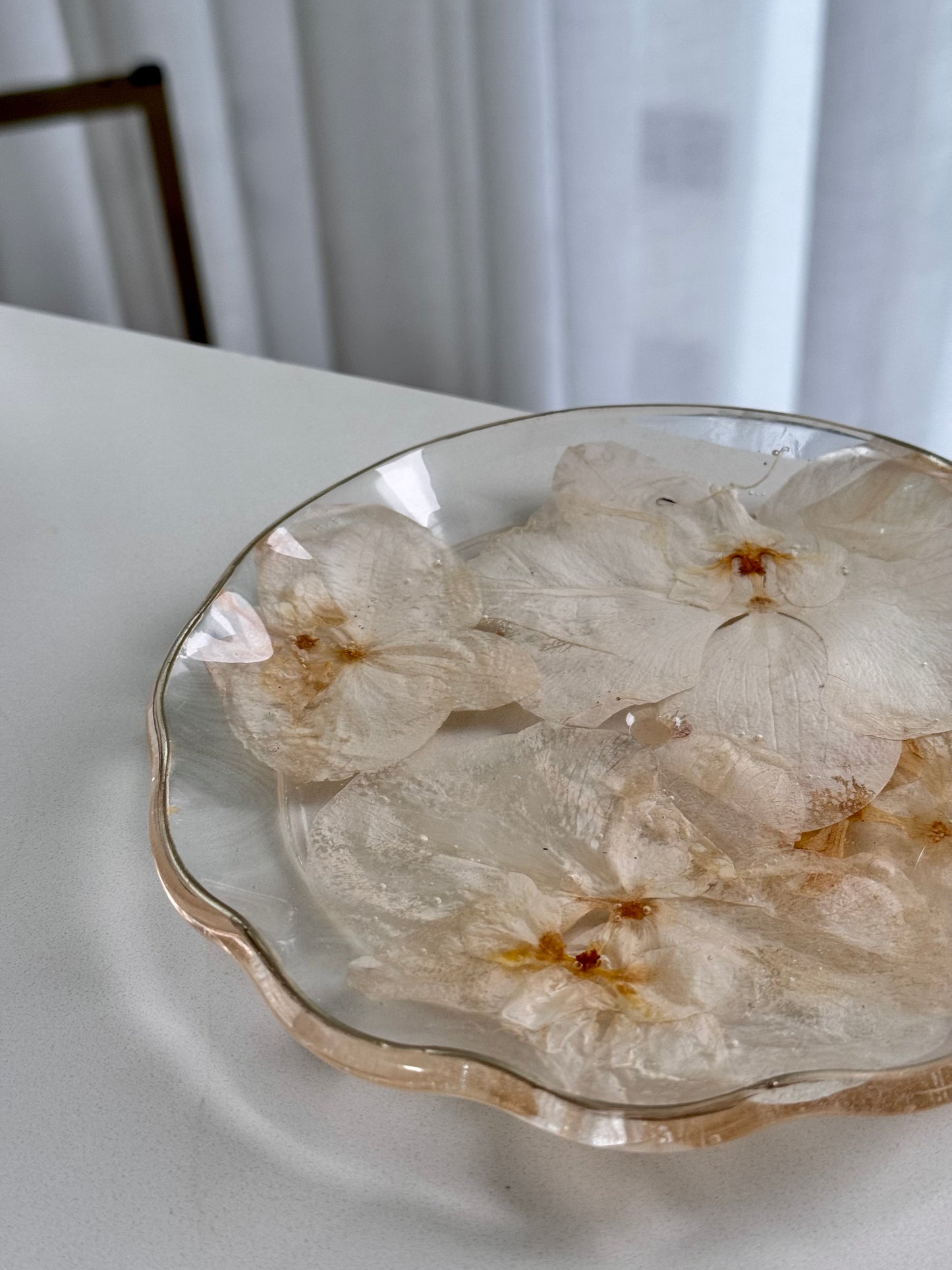 Platter/ Porta Joias 20cm White Orquídeas