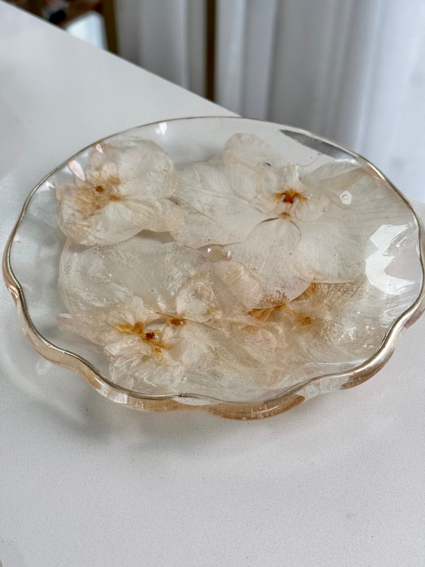 Platter/ Porta Joias 20cm White Orquídeas