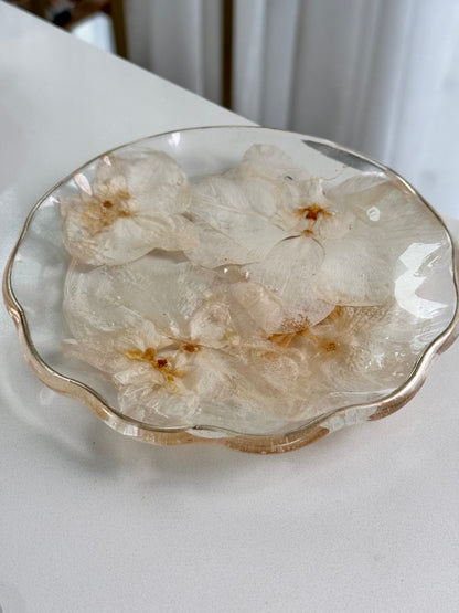 Platter/ Porta Joias 20cm White Orquídeas
