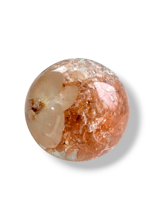 Esfera Flower Bomb 10cm com Flores Naturais com bolhas