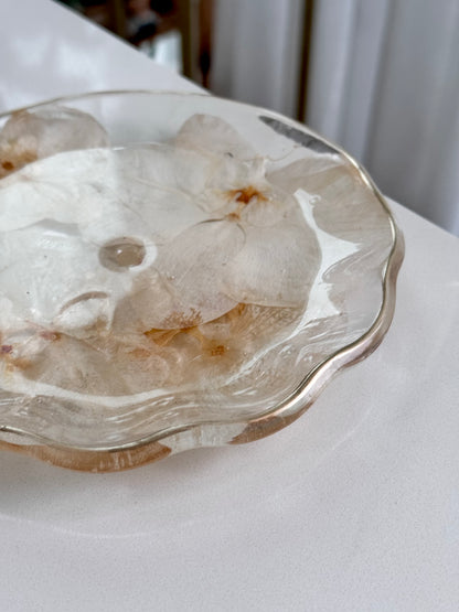 Platter/ Porta Joias 20cm White Orquídeas