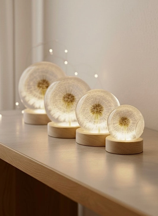 Luminária Esfera Dente de Leão Real Eternizado