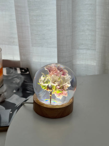 Esfera Iluminada com Flor de Cerejeira Real