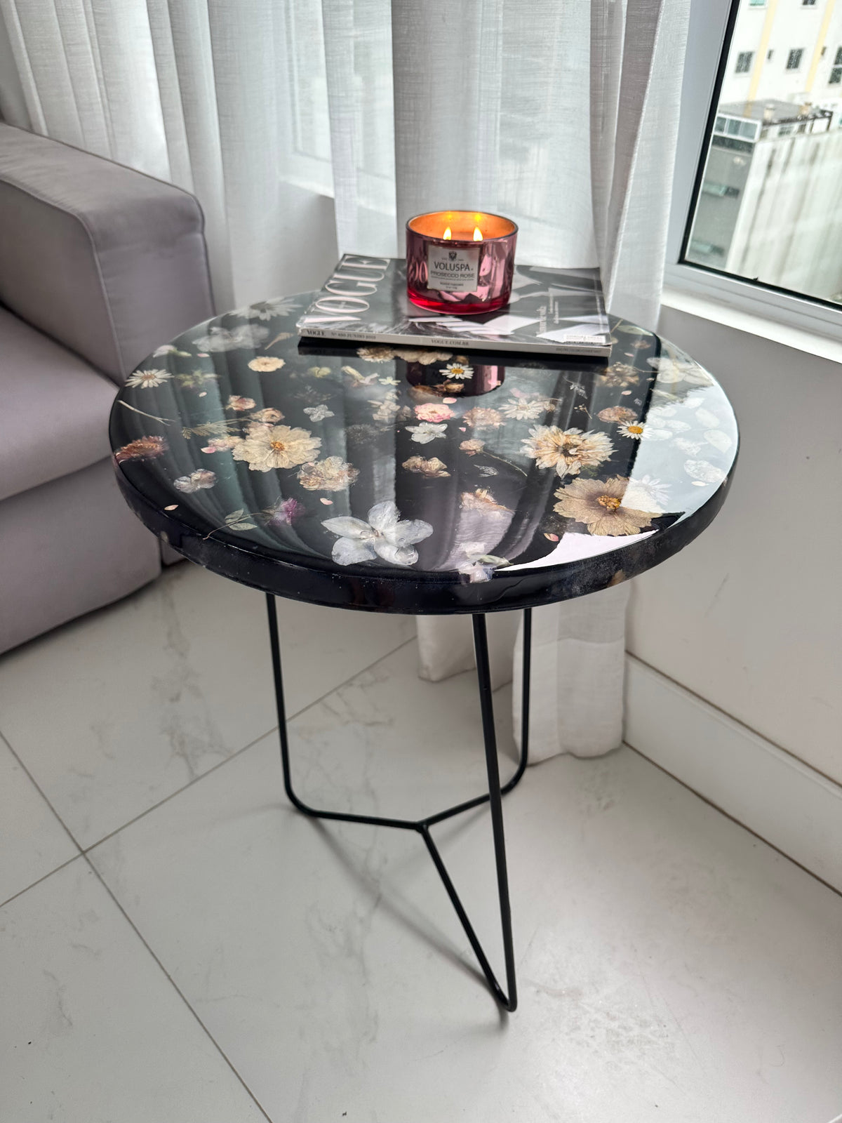 Mesa Lateral Premium Floral Black