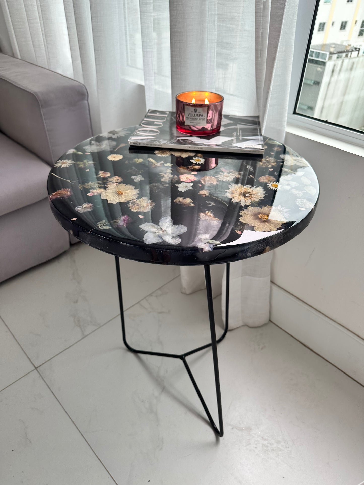 Mesa Lateral Premium Floral Black