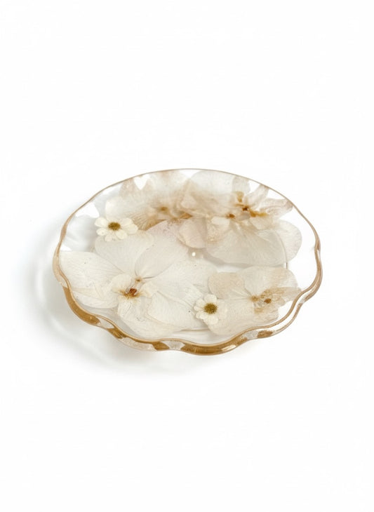 Platter/ Porta Joias 20cm White Orquídeas