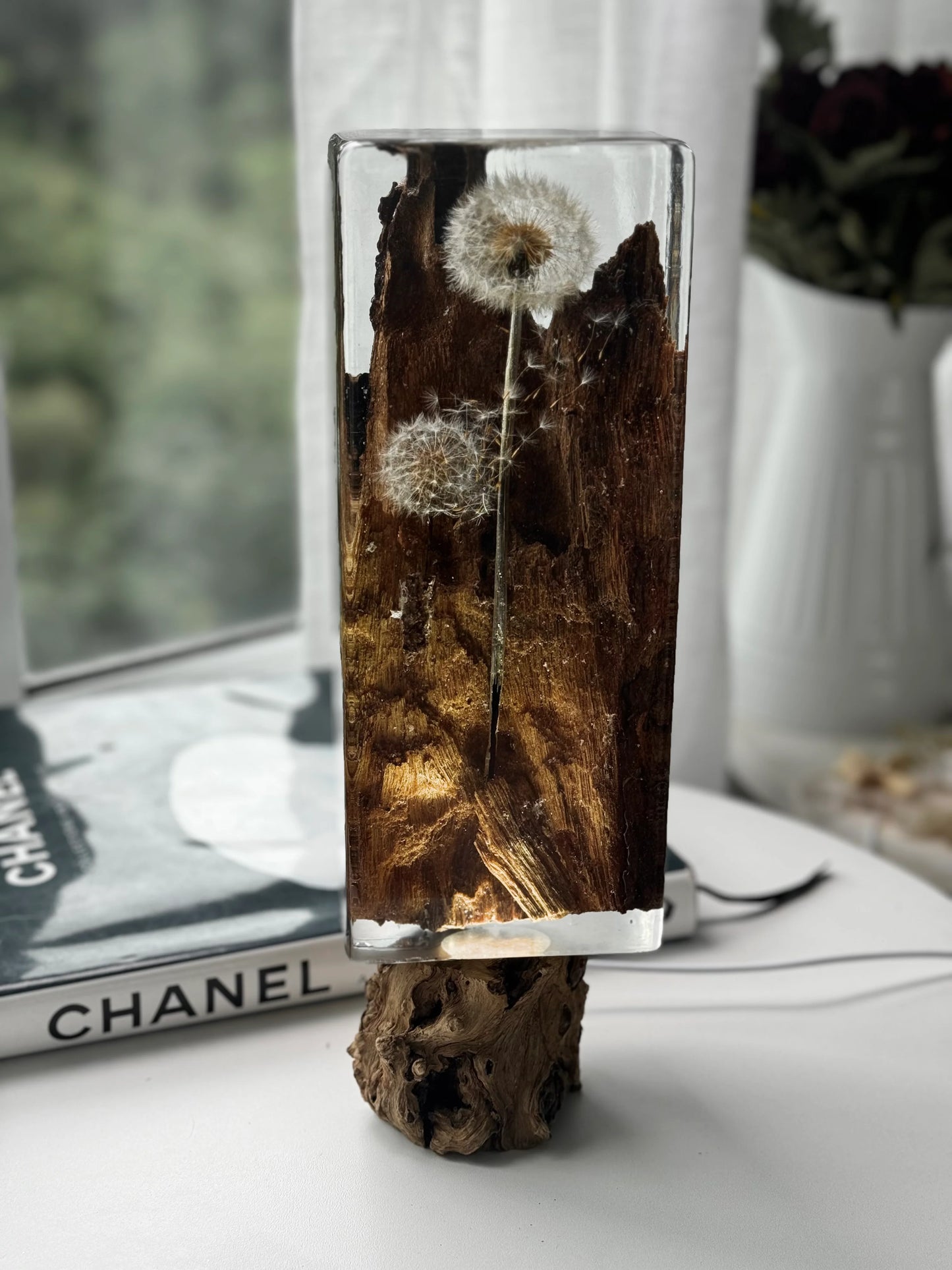 Escultura em Madeira Dandelion