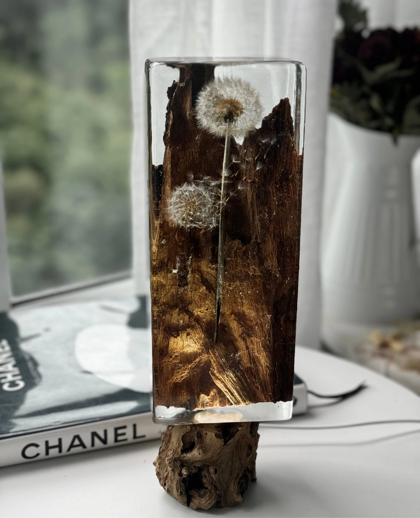 Escultura em Madeira Dandelion