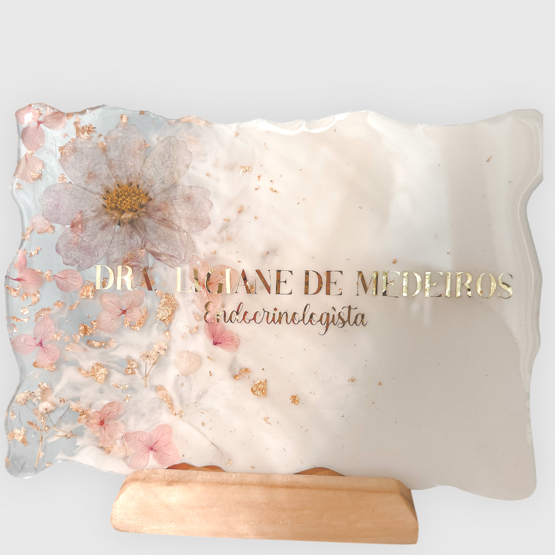 Placa Work para Mesa com Suporte