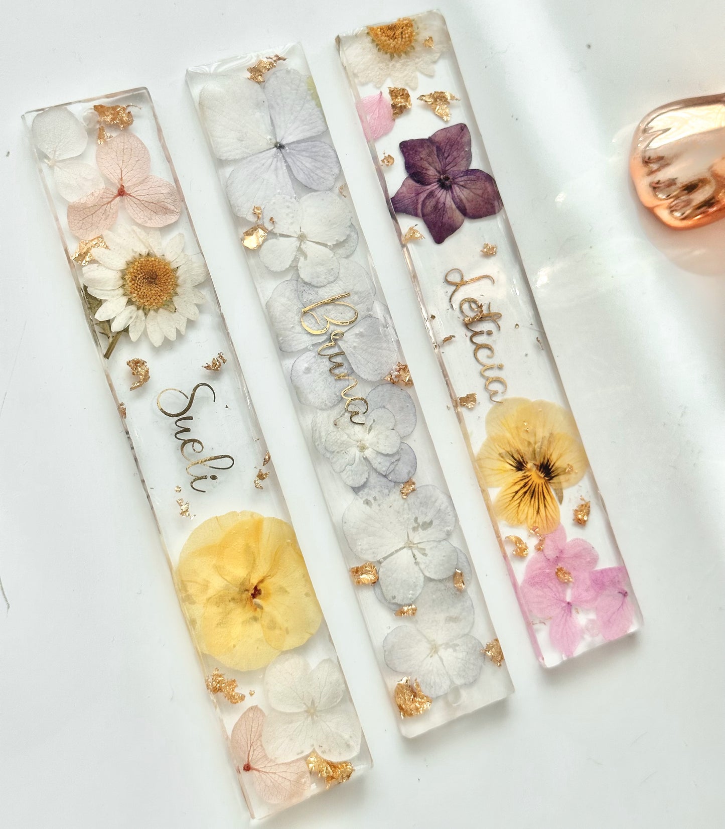 Marca Páginas Natural Flowers com Flores Naturais Eternizadas em Resina | LDARTECO