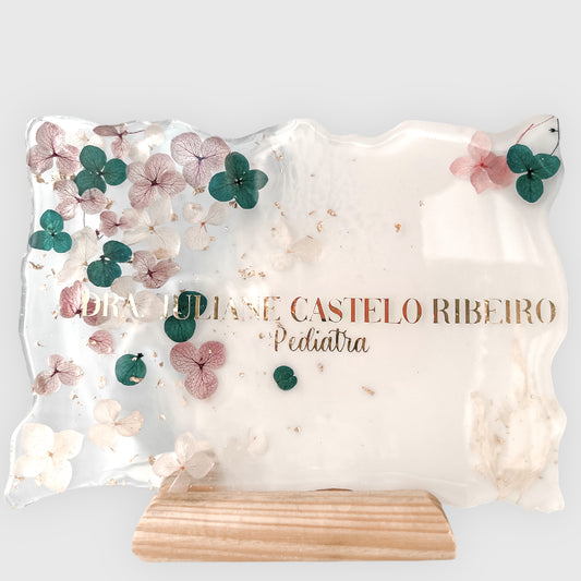 Placa Work para Mesa com Suporte
