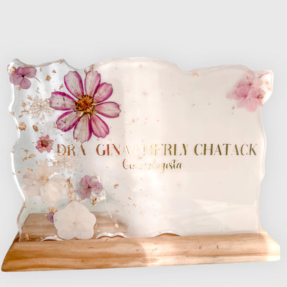Placa Work para Mesa com Suporte