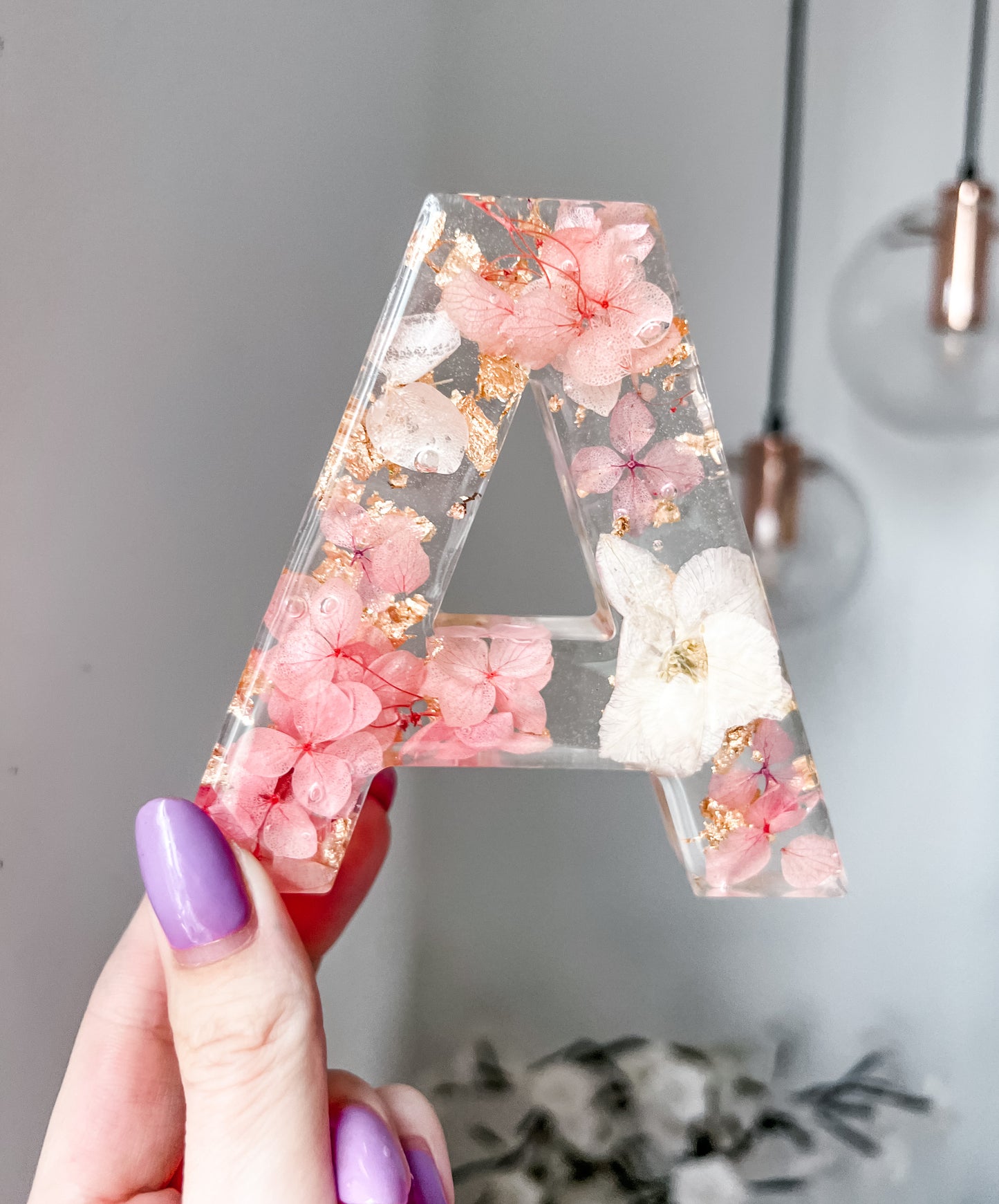 Luminaria Letra 10cm Natural Flowers