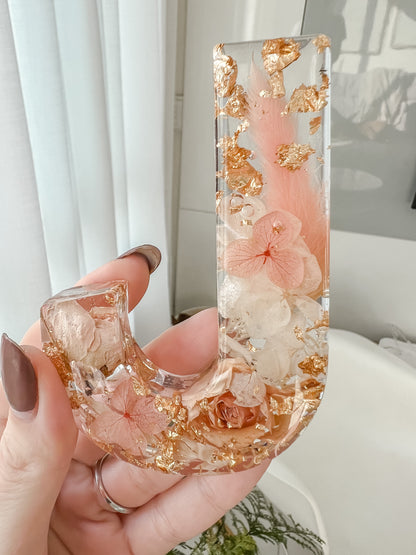 Luminaria Letra 10cm Natural Flowers