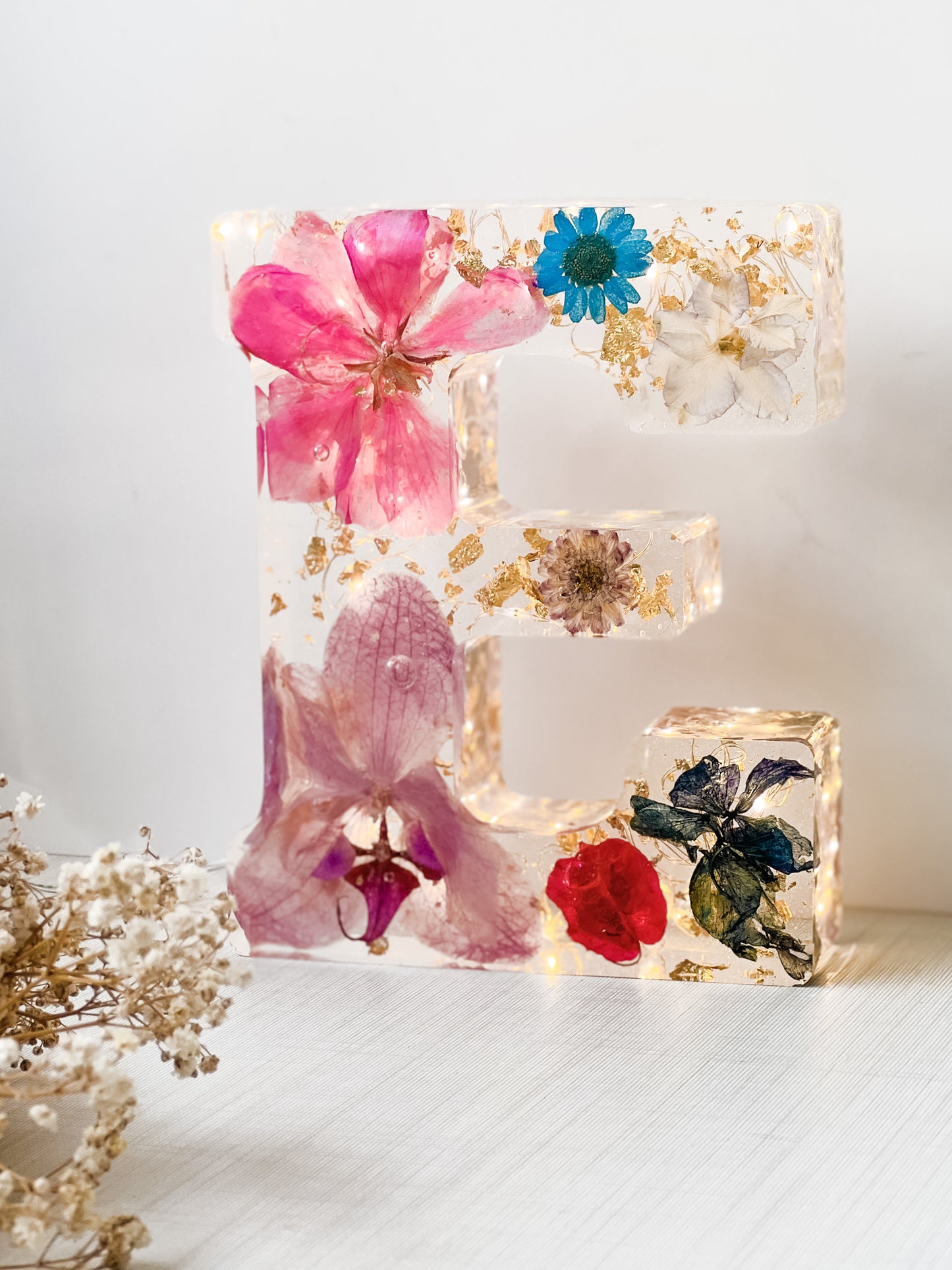 Luminaria Letra Gigante 16.5cm Natural Flowers