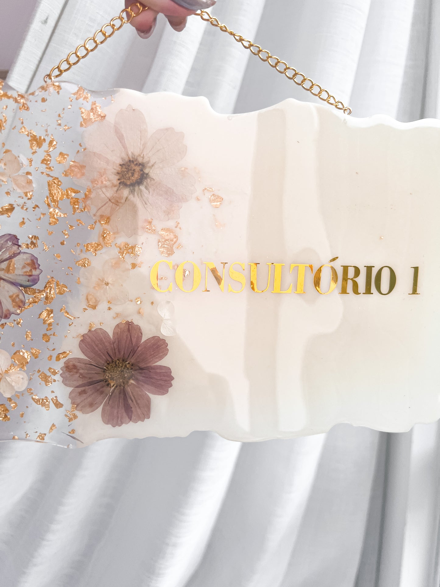 Placa Working com Flores Naturais