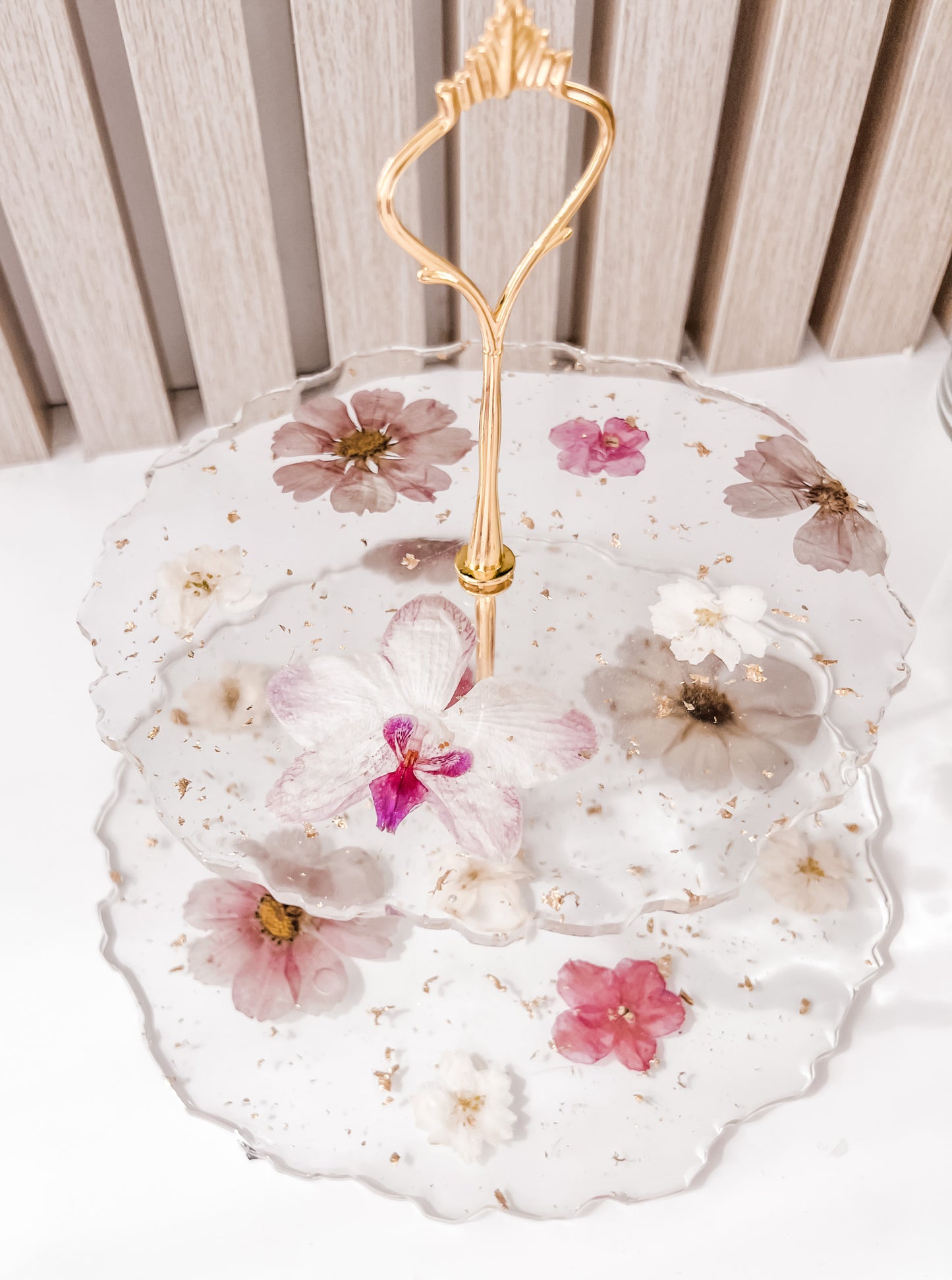 Porta Petit Four Natural Flowers