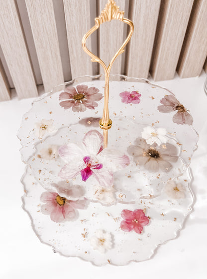 Porta Petit Four Natural Flowers