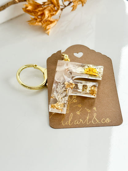 Chaveiro Letra Natural Flowers