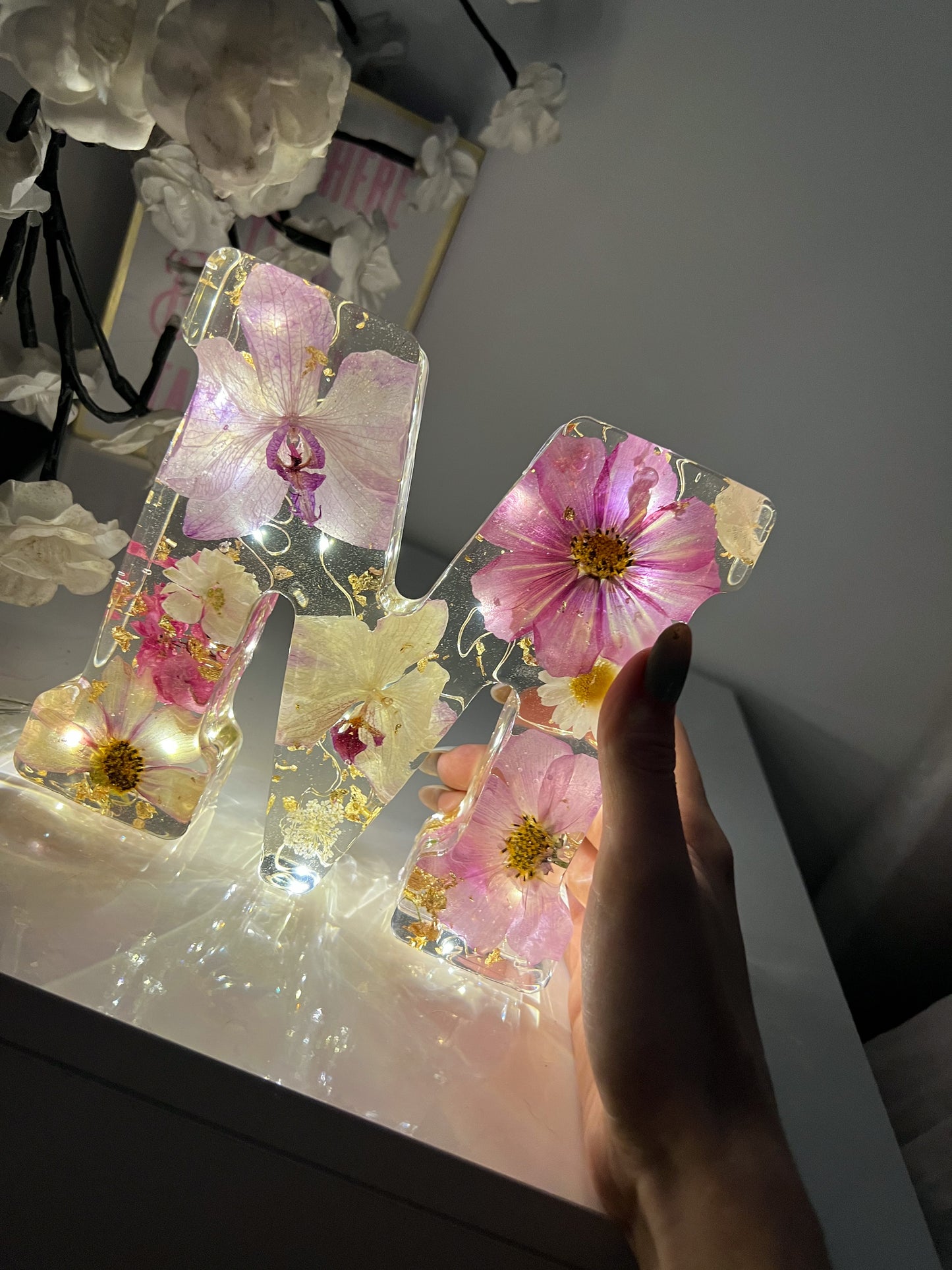 Luminaria Letra Gigante 16.5cm Natural Flowers