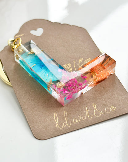 Chaveiro Letra Natural Flowers