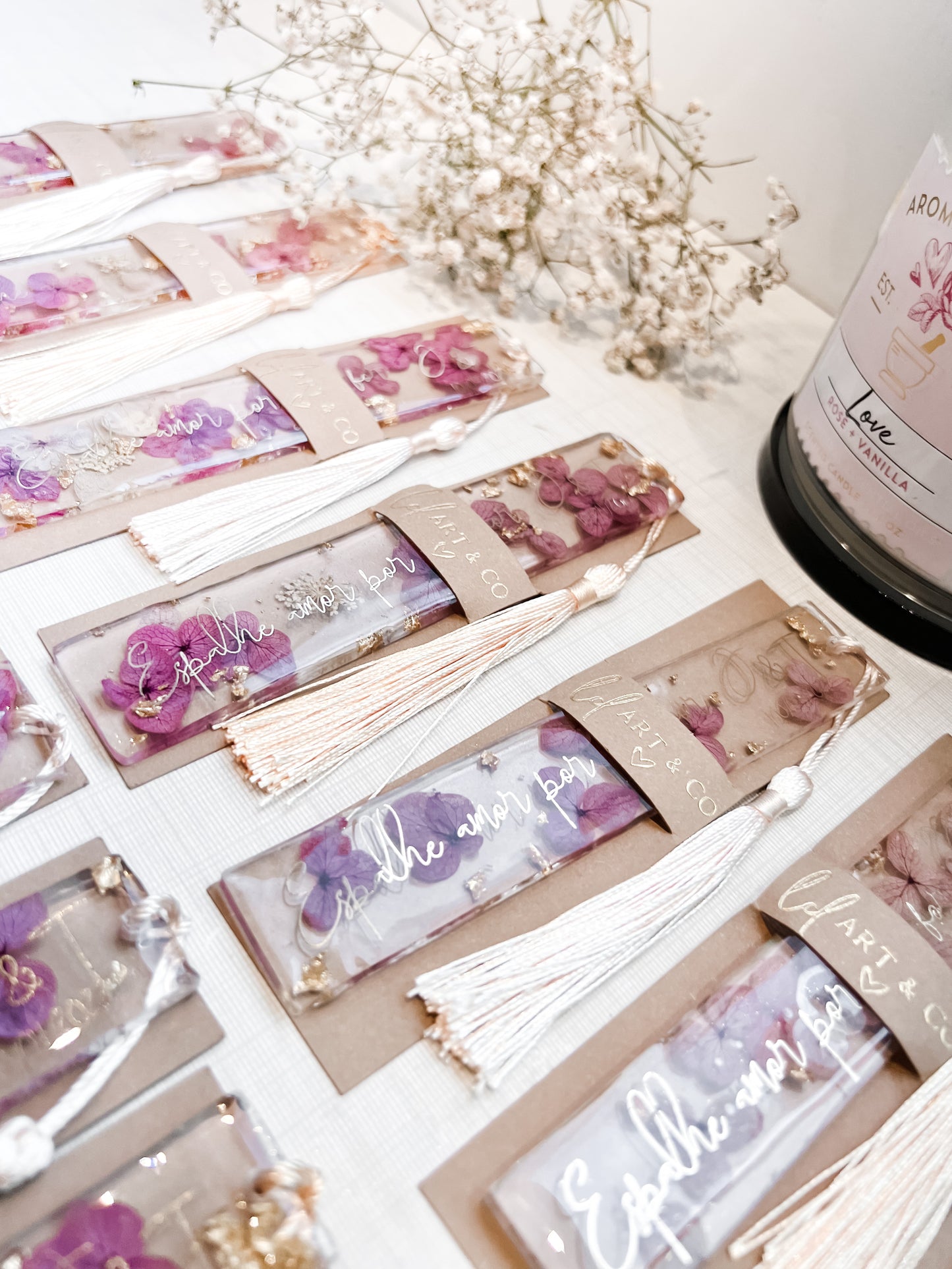 Marca Páginas Natural Flowers com Flores Naturais Eternizadas em Resina | LDARTECO