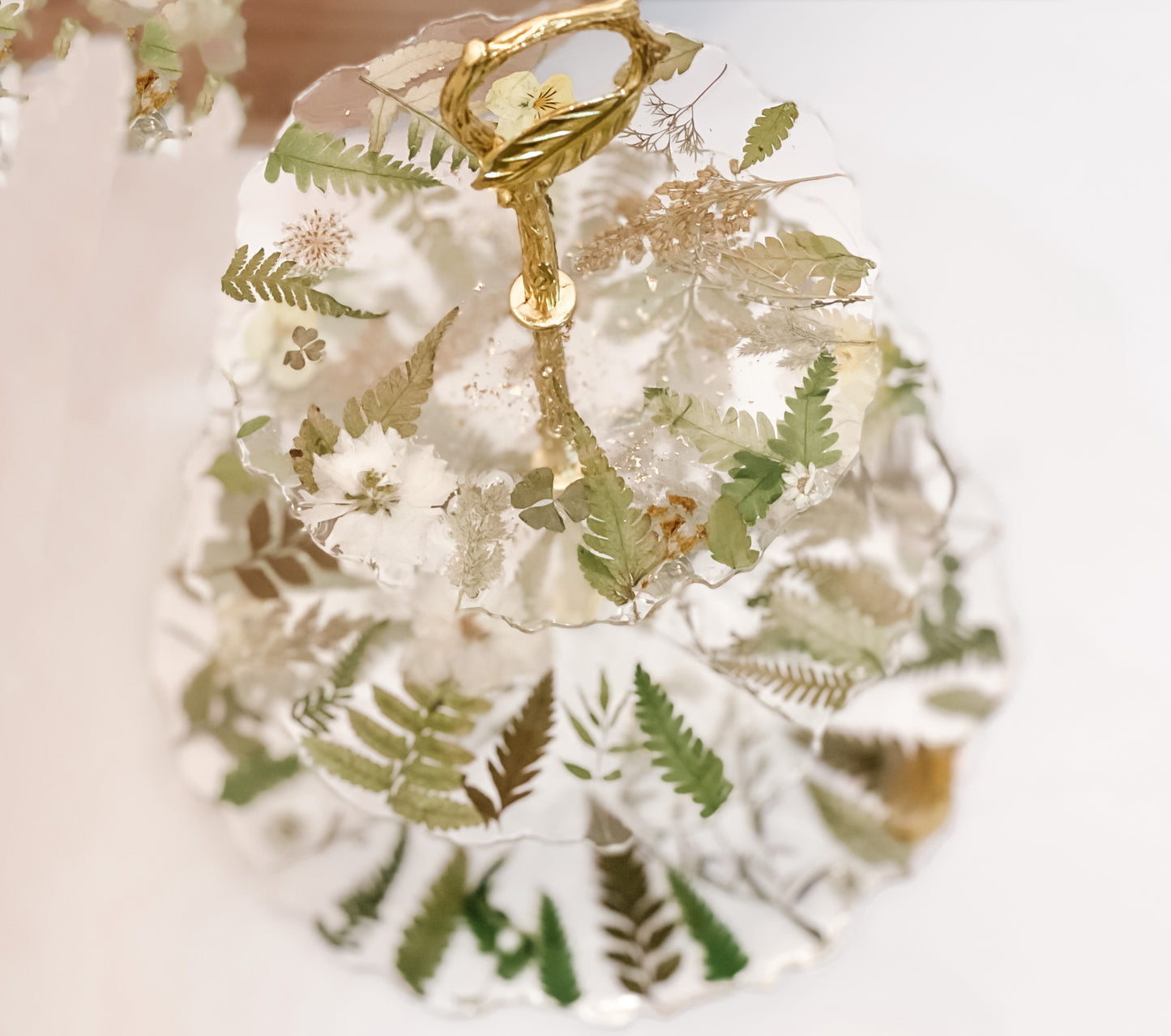 Porta Petit Four Natural Flowers