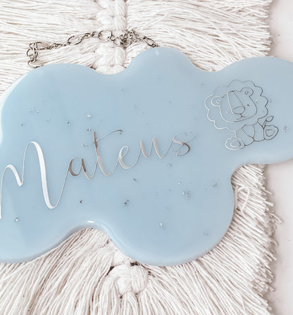 Mini Placa Cloud para porta ou quarto