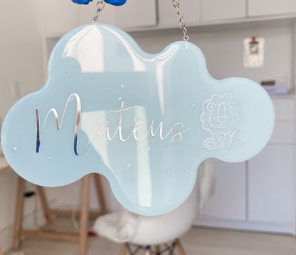 Mini Placa Cloud para porta ou quarto