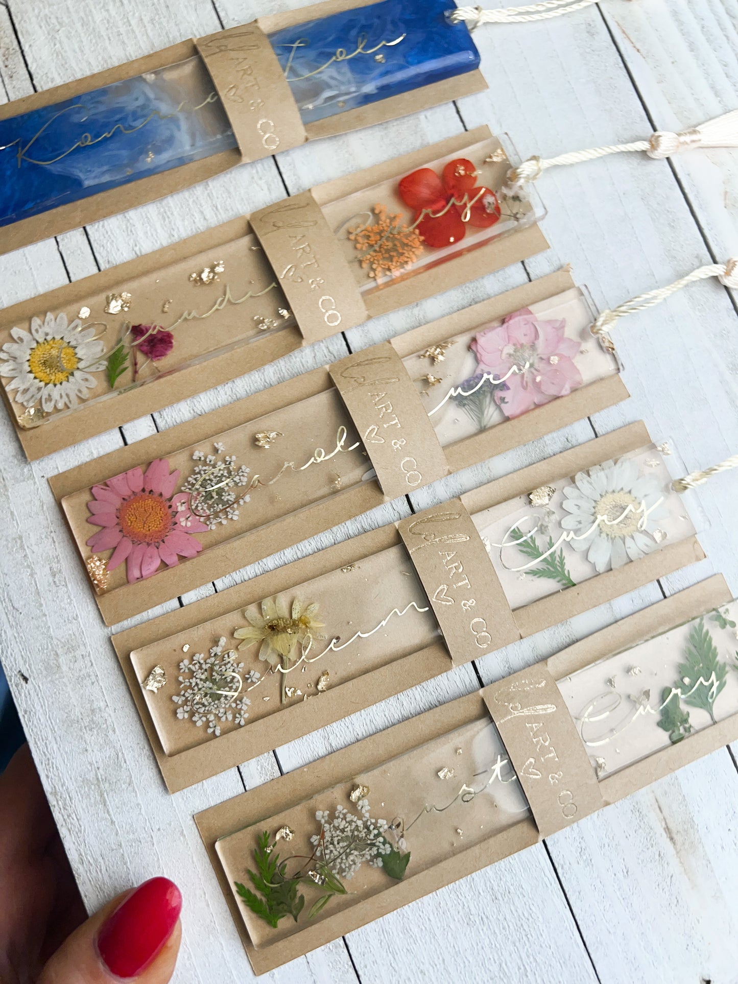 Marca Páginas Natural Flowers com Flores Naturais Eternizadas em Resina | LDARTECO