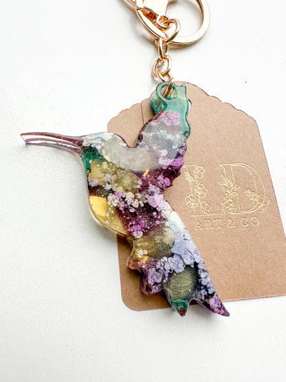 Chaveiro Hummingbird Fluid Art