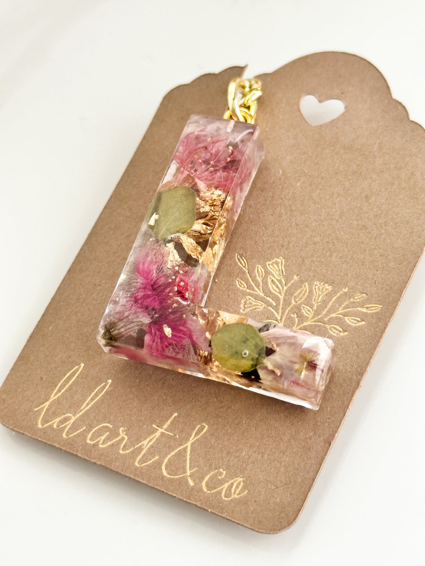Chaveiro Letra Natural Flowers