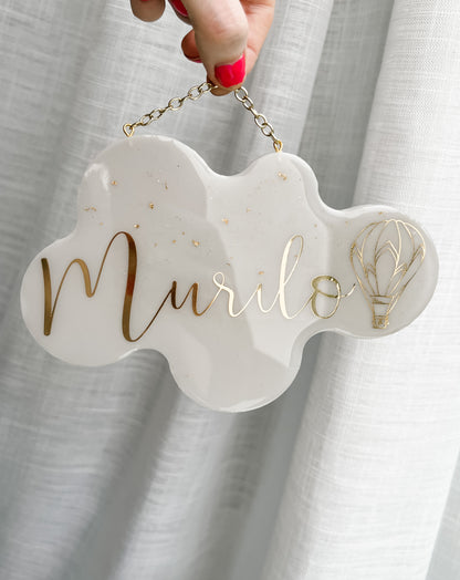 Mini Placa Cloud para porta ou quarto