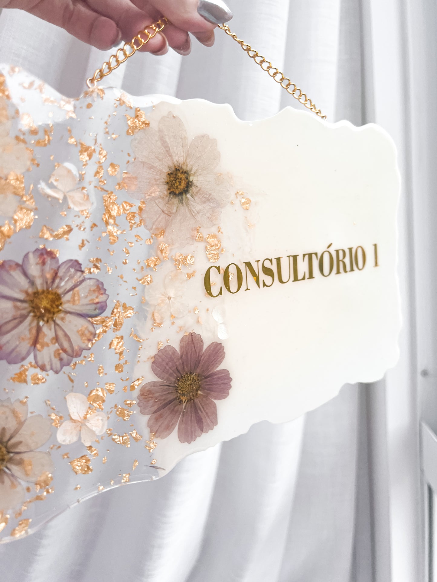 Placa Working com Flores Naturais