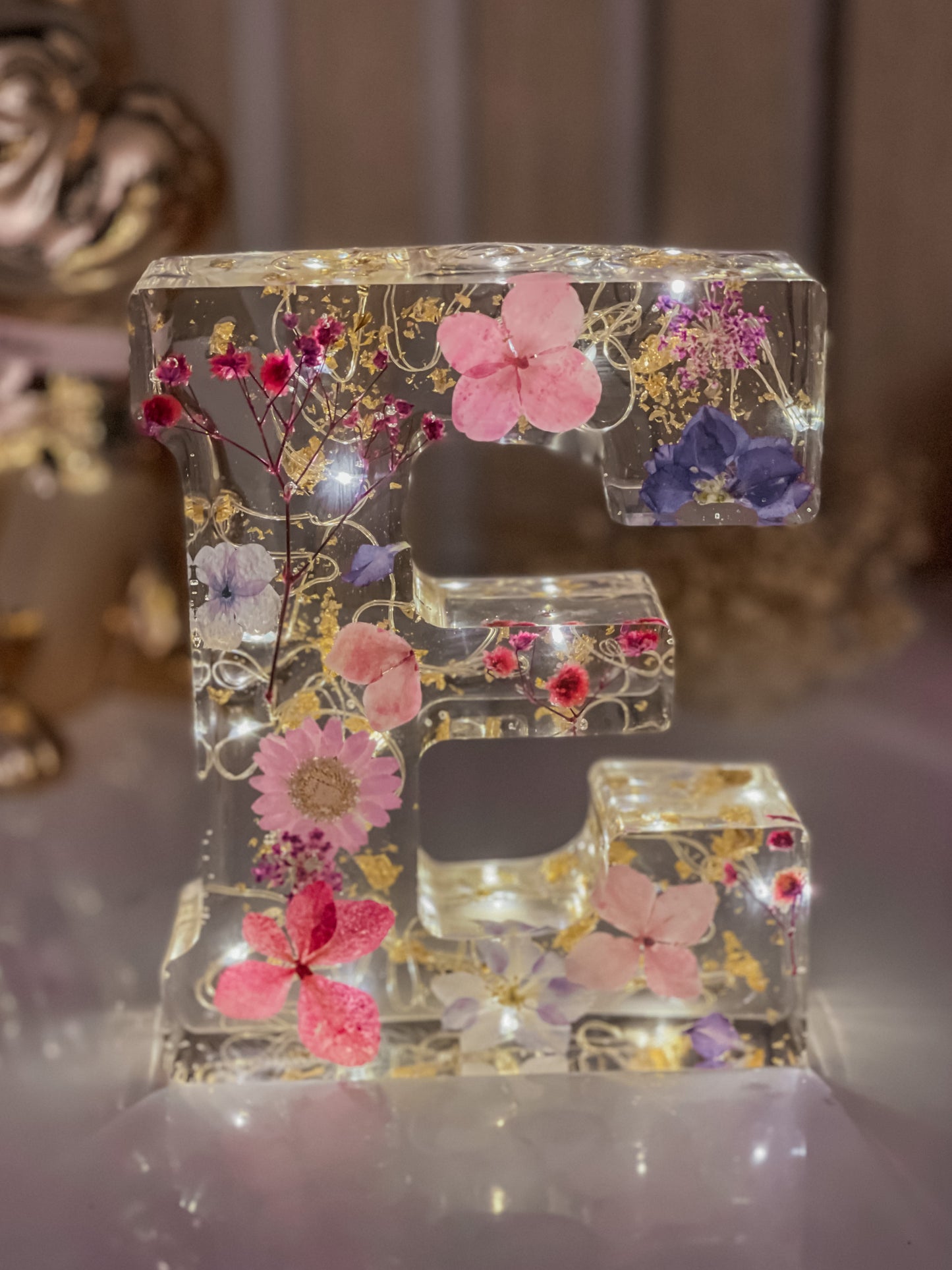 Luminaria Letra Gigante 16.5cm Natural Flowers