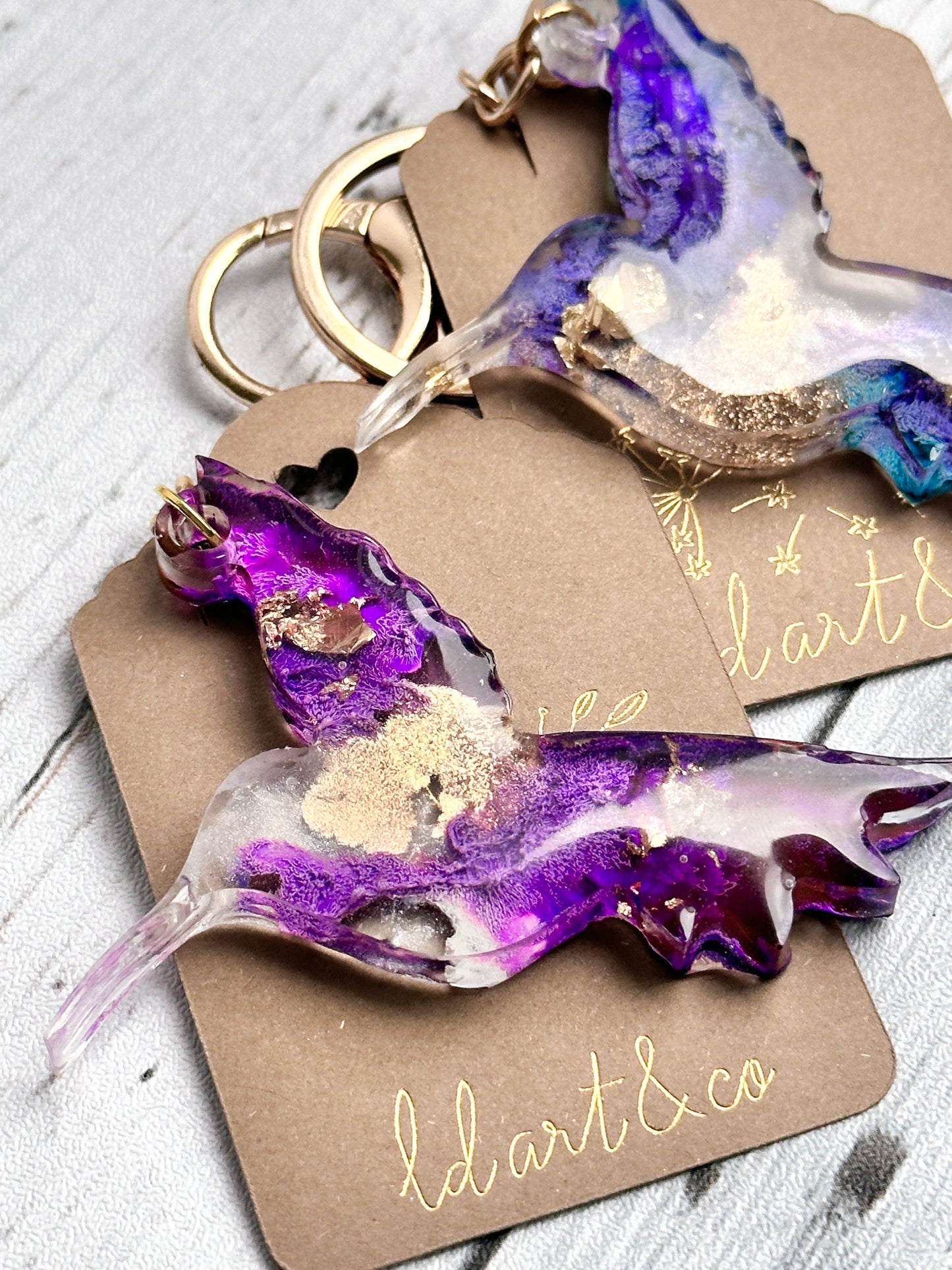 Chaveiro Hummingbird Fluid Art
