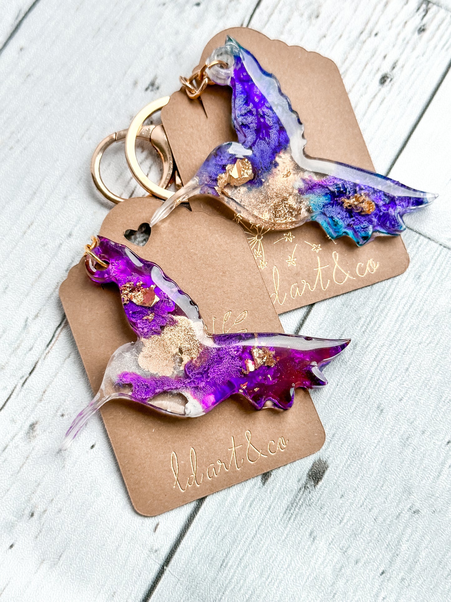 Chaveiro Hummingbird Fluid Art