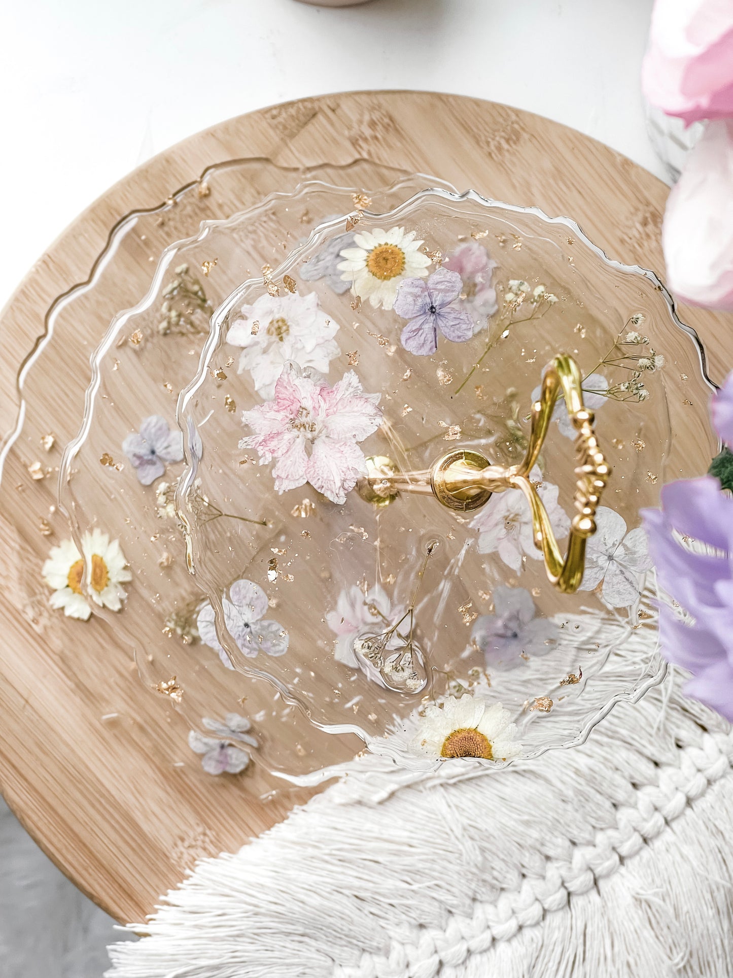 Porta Petit Four Natural Flowers