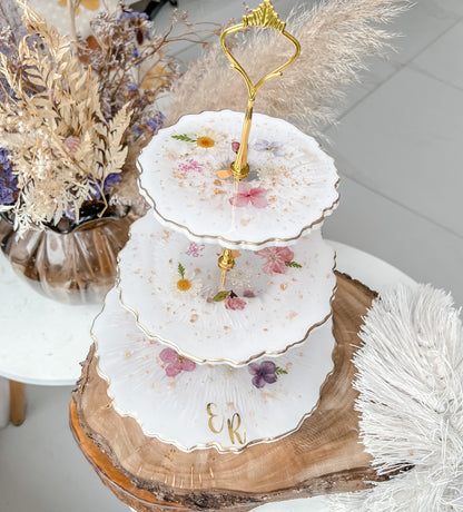 Porta Petit Four Natural Flowers