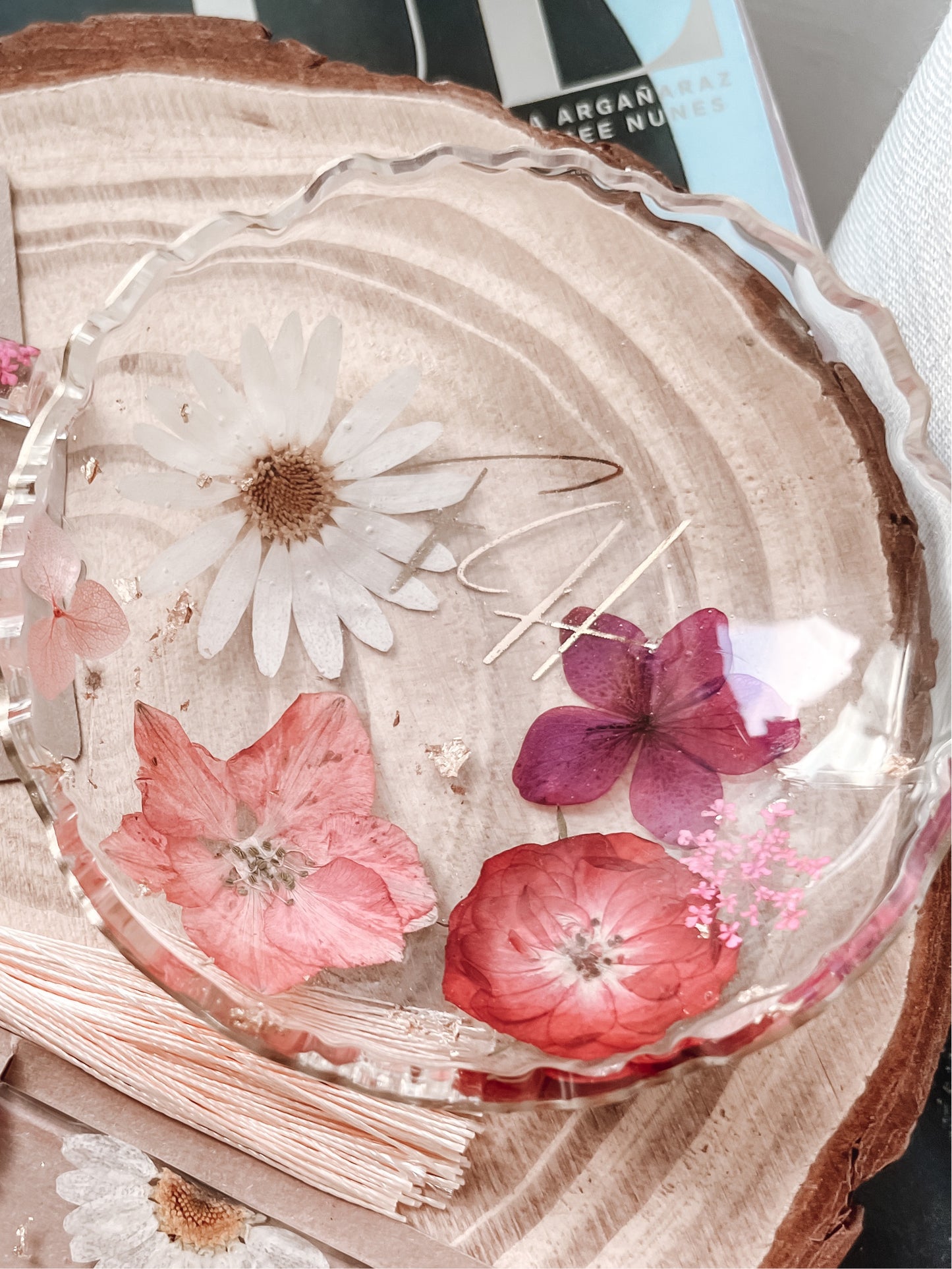 Bowl/ Porta Joias com Flores Naturais