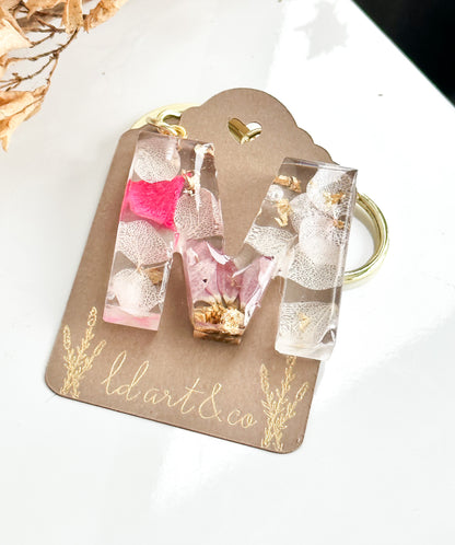 Chaveiro Letra Natural Flowers