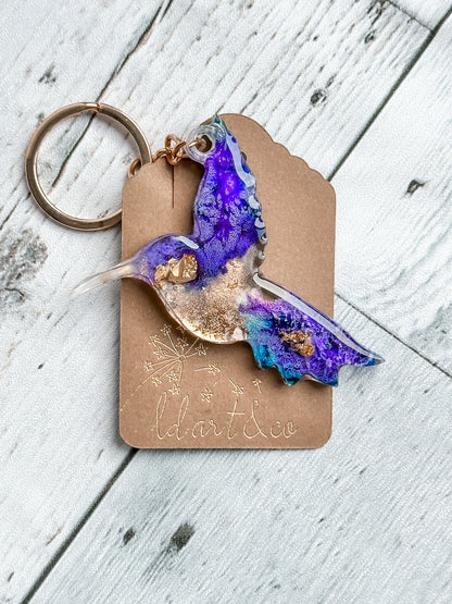 Chaveiro Hummingbird Fluid Art