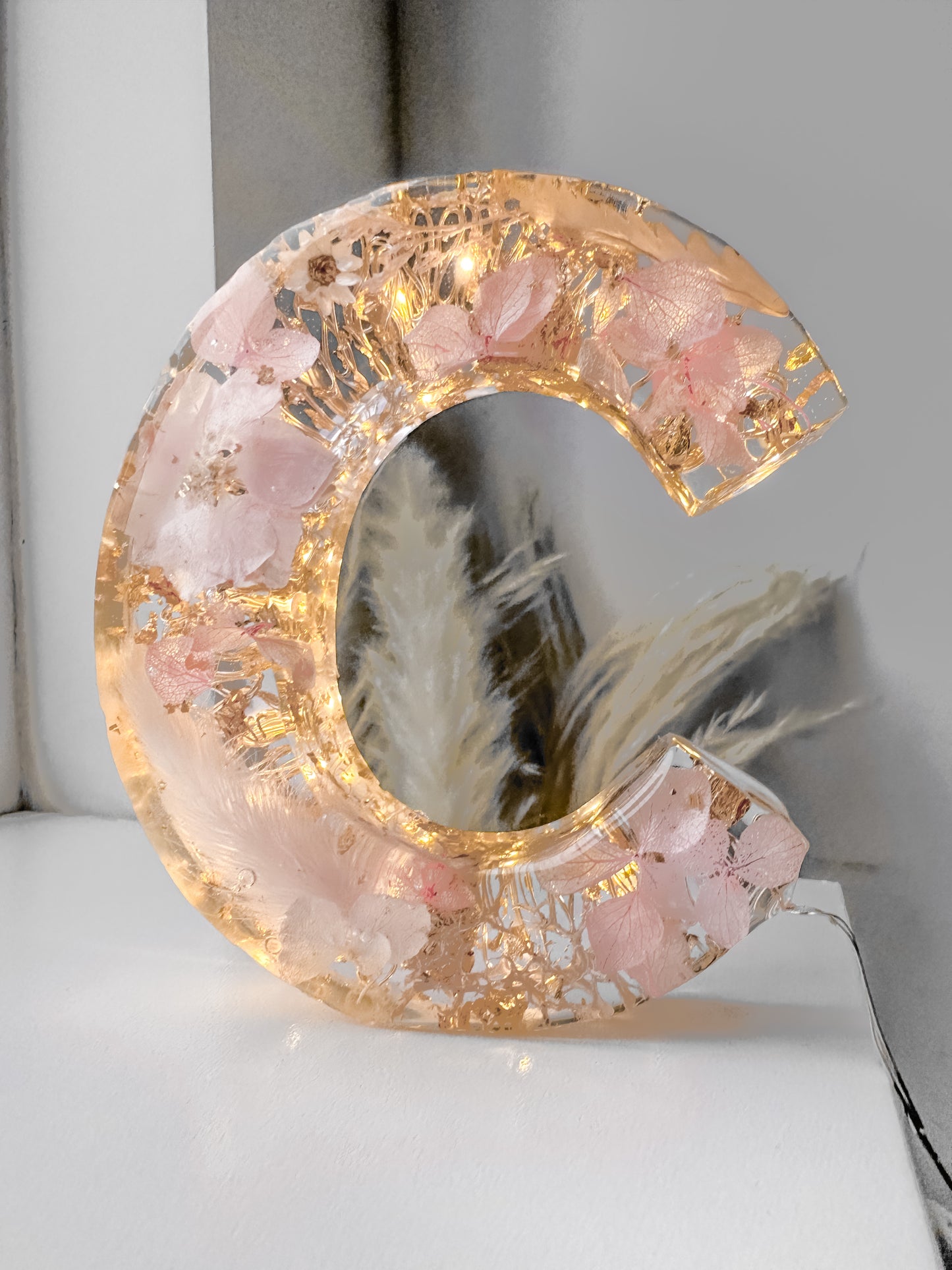 Luminaria Letra 10cm Natural Flowers