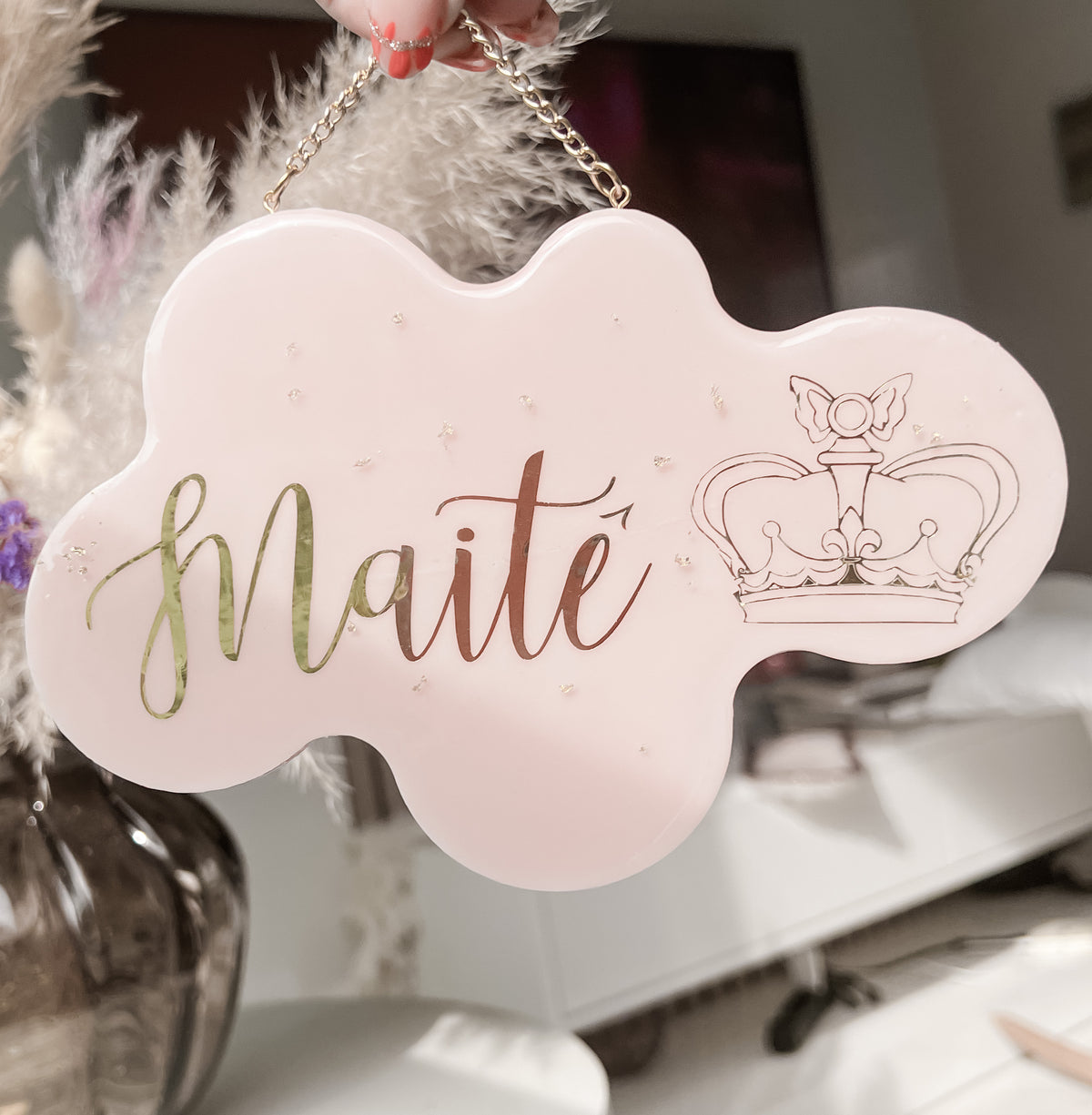 Mini Placa Cloud para porta ou quarto