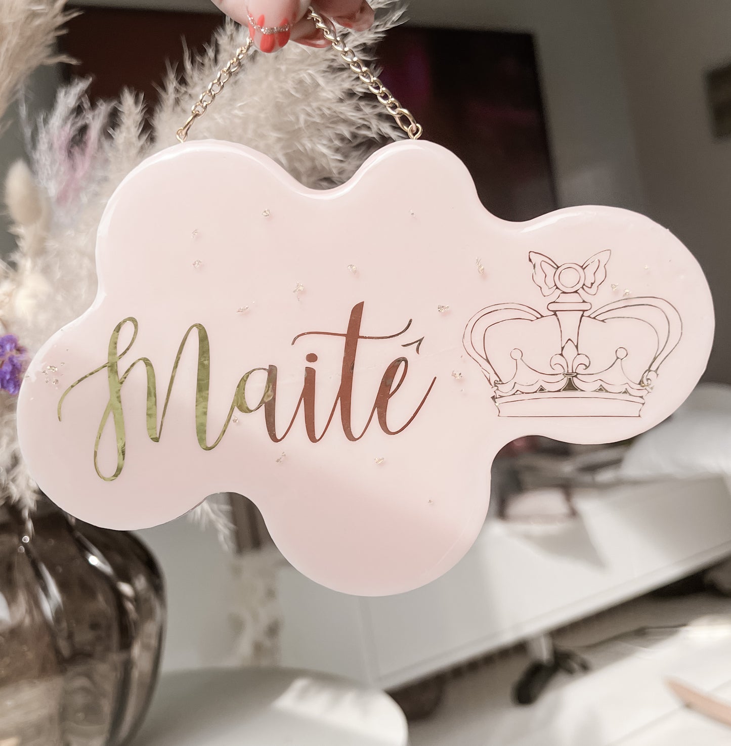 Mini Placa Cloud para porta ou quarto