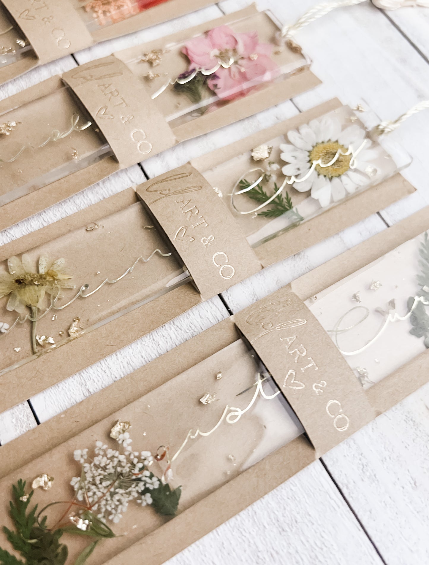 Marca Páginas Natural Flowers com Flores Naturais Eternizadas em Resina | LDARTECO